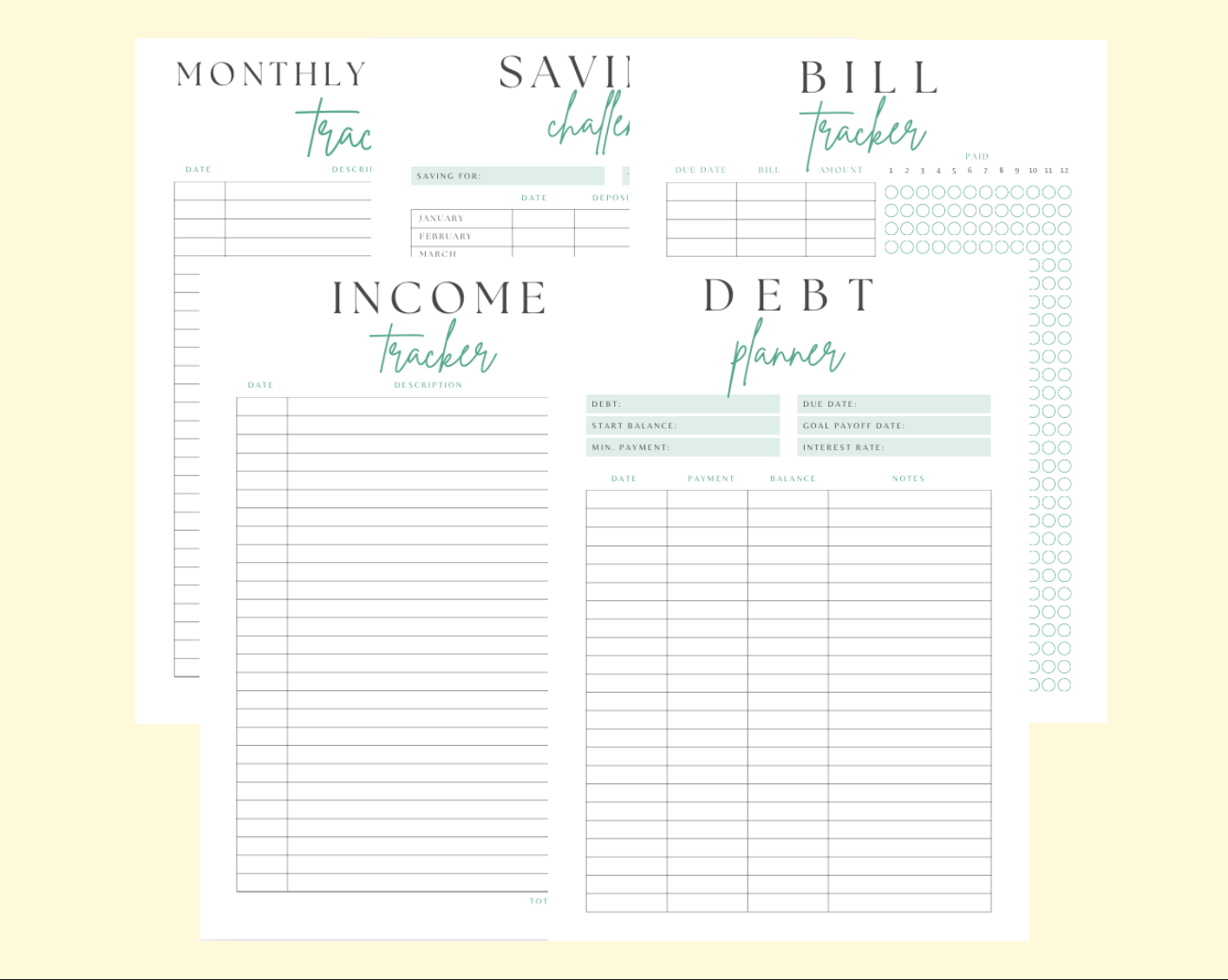 Budgeting planner Set 1