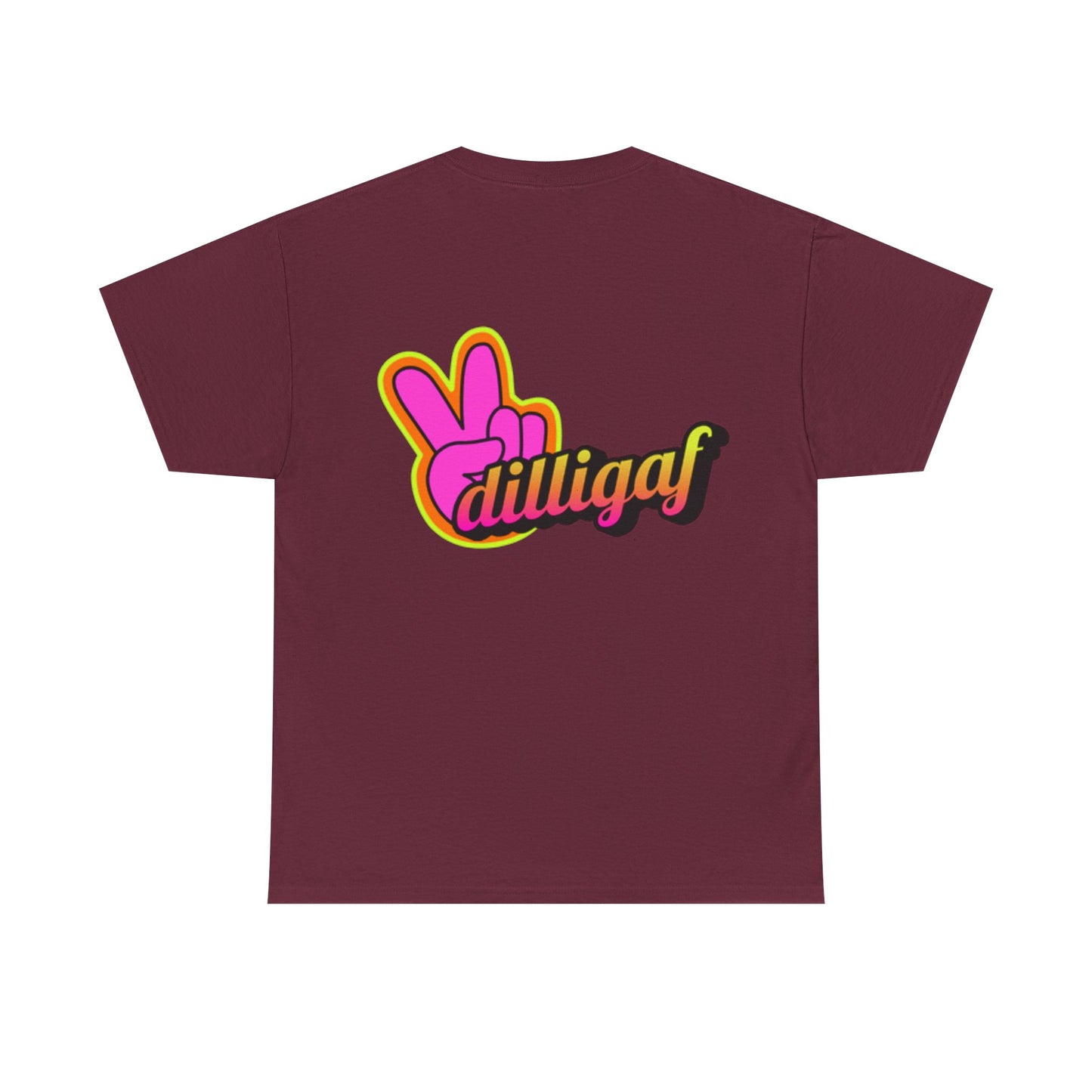 Dilligaf Unisex Heavy Cotton Tee - Chill Vibe T-Shirt for Casual Wear