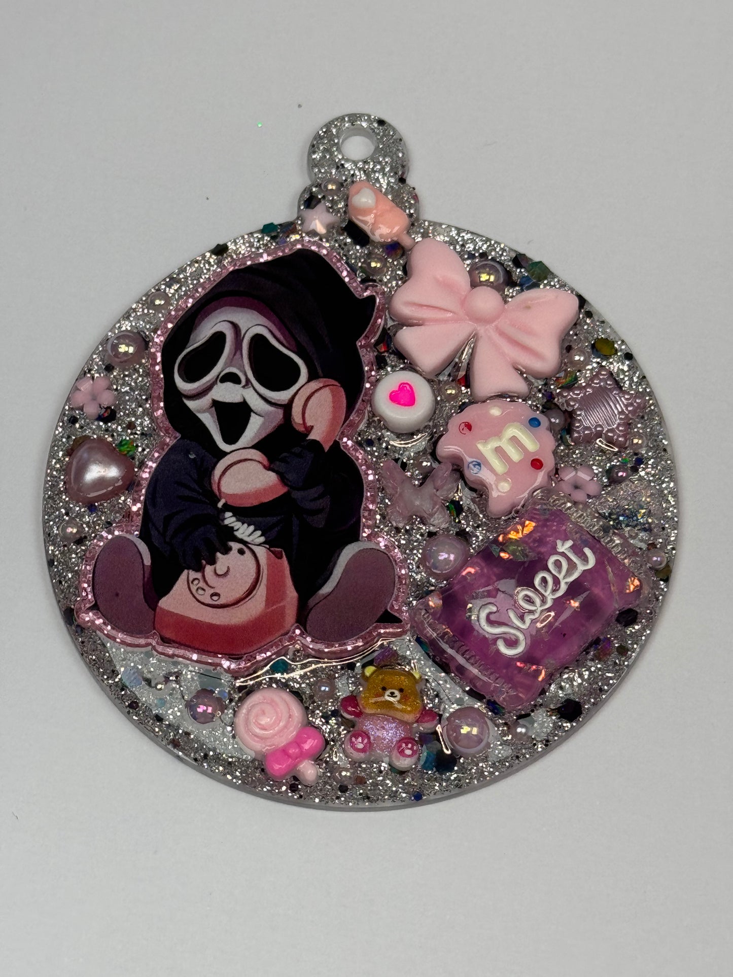 Ghost face 7.5cm Junked keyring/bag charm